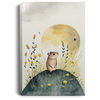 Cute Mouse In Golden Field With Nice Sky, Watercolor Art Style