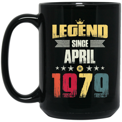 Birthday Gifts Vintage Legend Since April 1979 Black Mug