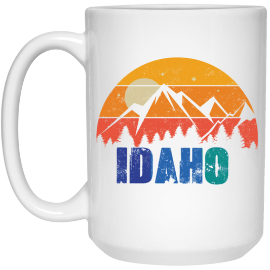 Retro Vintage Idaho With Mountain And Forest