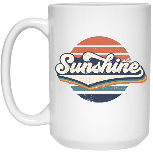 Retro Sunshine, Love Sunshine Gift, Sunshine Vintage, Sunshine Love Gift White Mug