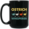 Vintage Ostrich Whisperer Retro, Love Ostrich, Retro Ostrich Black Mug