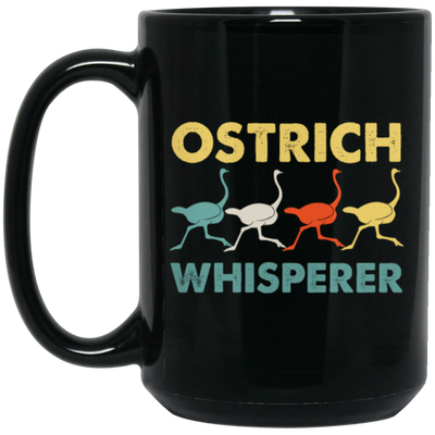 Vintage Ostrich Whisperer Retro, Love Ostrich, Retro Ostrich Black Mug