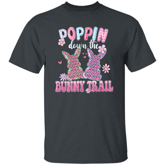 Love Bunny, Poppin Down The Bunny Trail, Pinky Bunny Gift, Funny Bunny Unisex T-Shirt