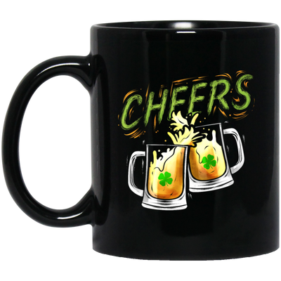 Patrick Party, Cheers With Beers And Shamrock, Love Beer And Shamrock Black Mug