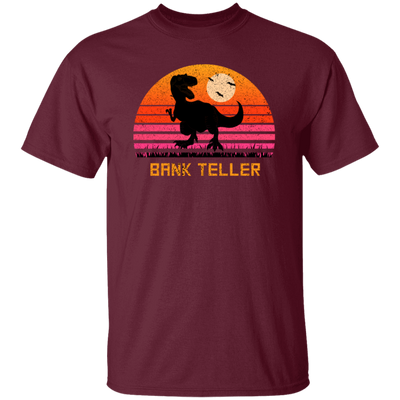 Retro Vintage Bank Teller Dinosaur Sunset Gift