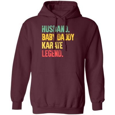 Retro Husband Baby Daddy Karate Legend Dad Pullover Hoodie