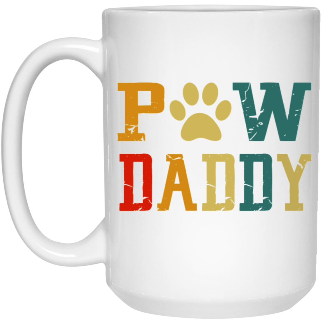 Vintage Grand Paw Dog Lover Grandpaw Grandpa White Mug