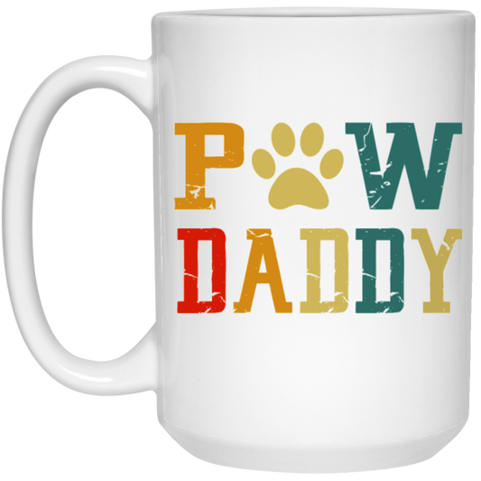 Vintage Grand Paw Dog Lover Grandpaw Grandpa White Mug