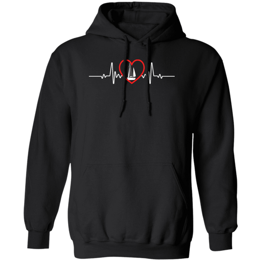 Love Sailing Boat Heartbeat, Sailing Boat And Heart, Love Sailing, Heartbeat Boat Pullover Hoodie