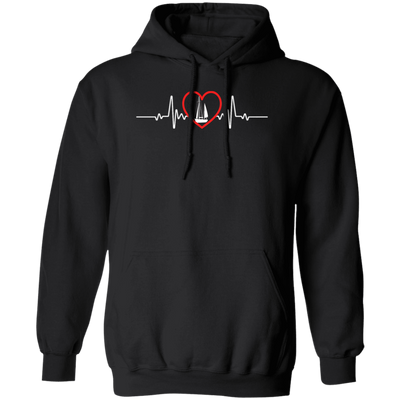 Love Sailing Boat Heartbeat, Sailing Boat And Heart, Love Sailing, Heartbeat Boat Pullover Hoodie