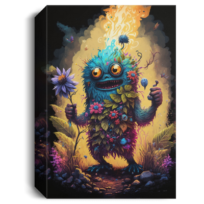 Swamp Yeti Minion, Monster In Flower Garden, Hella Evil, Canvas