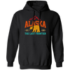 Cool Alaska The Last Frontier Grizzly Bear Souvenir Vintage Pullover Hoodie