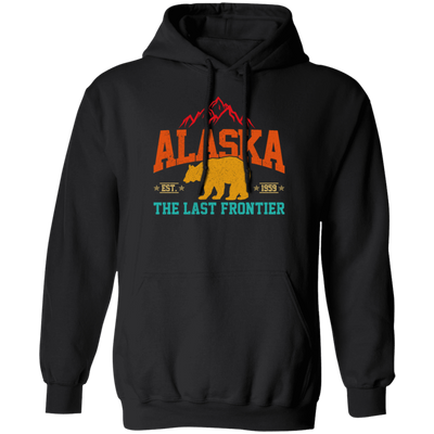 Cool Alaska The Last Frontier Grizzly Bear Souvenir Vintage Pullover Hoodie