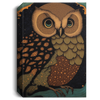 Owl Canvas, Adorable Magical Intricate Woodblock, Adorable Owl With Big Circle Eyes