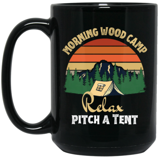 Retro Morning Wood Camp Relax pitch A Tent Enjoy the Morning