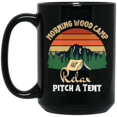 Retro Morning Wood Camp Relax pitch A Tent Enjoy the Morning