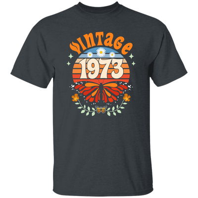 This vintage and classic 1973 Birthday Gift Retro Butterfly 1973 t-shirt is sure to be a hit. Showcase your retro style with the classic design, which features a butterfly motif from 1973. Perfect for any vintage lover, it's a great birthday gift.