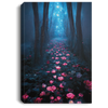 Dark Rose Forest. A Rose Path, Long Floating Blue Roses On The Ground, Secret Forest, Miracle Forest