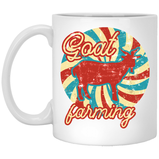 Goat Lover, Goat Farming, Goat Farm, Love Retro Goat, Farmer Gift, Goat Lover Gift White Mug