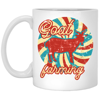 Goat Lover, Goat Farming, Goat Farm, Love Retro Goat, Farmer Gift, Goat Lover Gift White Mug