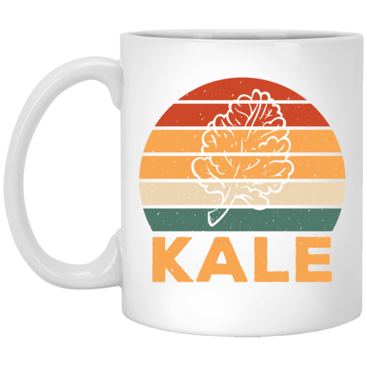 Kale Lover, Cabbage Gift, Kale Cabbage, Retro Kale Gift, Love Kale Vintage White Mug