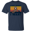 Retro Raccoon I Eat What I Want, Funny Raccoon Unisex T-Shirt