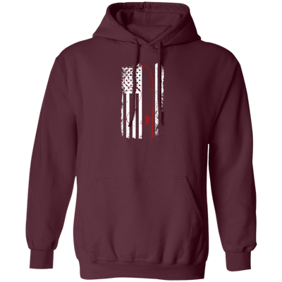 American Flag, Love To Fishing, Retro Fishing Lover, Fishing Lover Pullover Hoodie