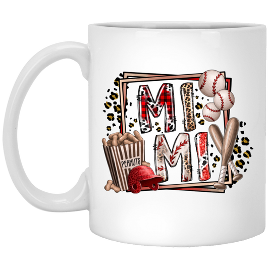 Love Mimi, Mimi's Gift, Peanuts Best Gift, Mimi Love Baseball, Go For Baseball White Mug