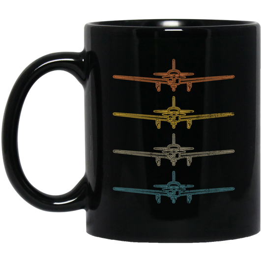 M20J Airplane Gift For Flight School Training Love Aviation Pilot Vintage Black Mug