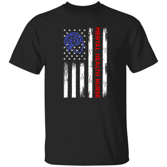 American Flag, Mental Health Nurse, American Psych Nurse, Love Nurse Gift Unisex T-Shirt