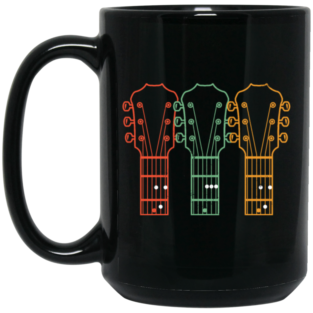 Retro Guitar Dad, Dad Guitar Chords Black Mug