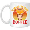 Coffee Lover, Be Brave And Drink Coffee, Retro Monkey Gift, Coffee Lover