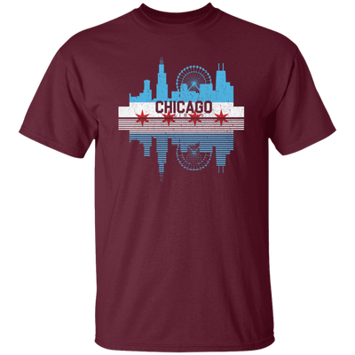 Chicago Skyline Shirt Silhouette IL City Flag Gift