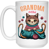 Knitting Grandma, Grandmeow, Love Cat, Love Knit, Gift For Grandma White Mug