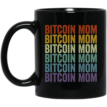 Retro Bitcoin Lover Gift, Bitcoin Vintage Mom Gift, Mommy Love Gift Black Mug