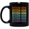 Retro Bitcoin Lover Gift, Bitcoin Vintage Mom Gift, Mommy Love Gift Black Mug