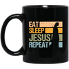 Love Jesus Eat Sleep Jesus Repeat God Faith Christian Retro Gift