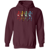 Color Splash, Retro Rainbow Color Dancing Skeletons Banjos