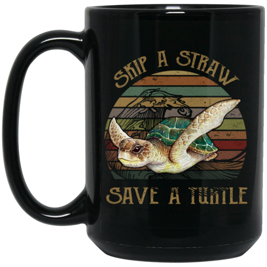 Retro Skip A Straw Save A Turtle Cute Gift