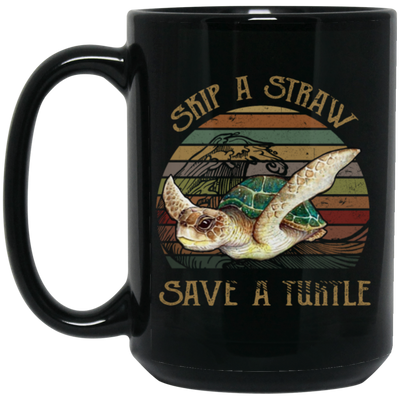 Retro Skip A Straw Save A Turtle Cute Gift