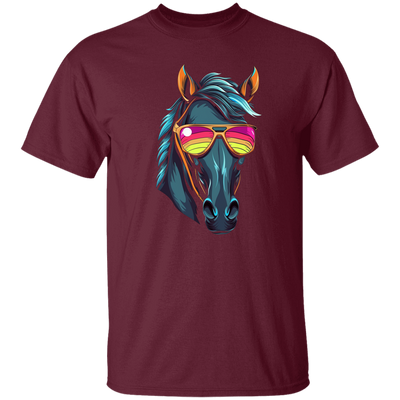 Funny Racing Horse, Horse Wear Sunglasses, Looking Directly At You Unisex T-Shirt