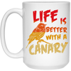 Canary Bird Life Is Better With A Fashionable Bird Vintage White Mug