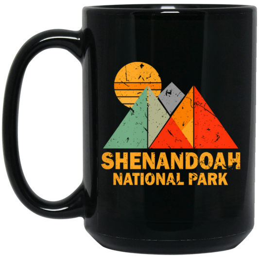 Best National Park, Shenandoah Lover Gift, Best Retro Mountain Love Black Mug