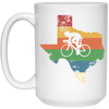 Retro Texas Biker Love Mountain Biking Distressed White Mug