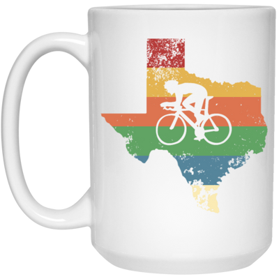 Retro Texas Biker Love Mountain Biking Distressed White Mug