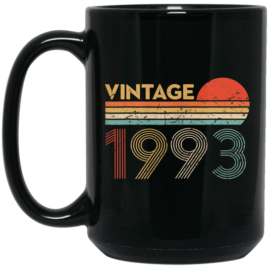 Birthday Gift Vintage Classic Born In 1993 Gifts Black Mug