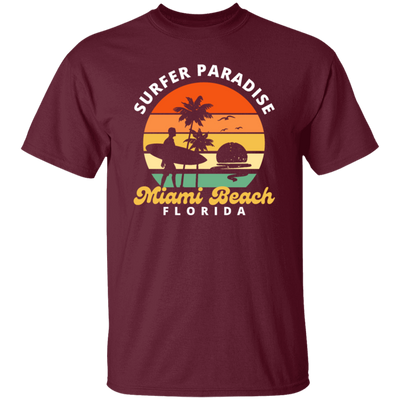 Miami Beach Lover, Surfer Paradise Retro Style, Miami Beach Florida Unisex T-Shirt