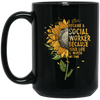 Sun Flowers, I Became A Social Worker Black Mug