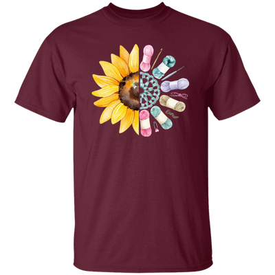 Sunflower Lover, Pretty Sunflower Crocheting Knitting For Women, Love Knitter Unisex T-Shirt