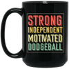 Ballgame Gameplay Throwing Ball Hit Opponents Strong Independent Motivated Dodgeball Vintage Black Mug